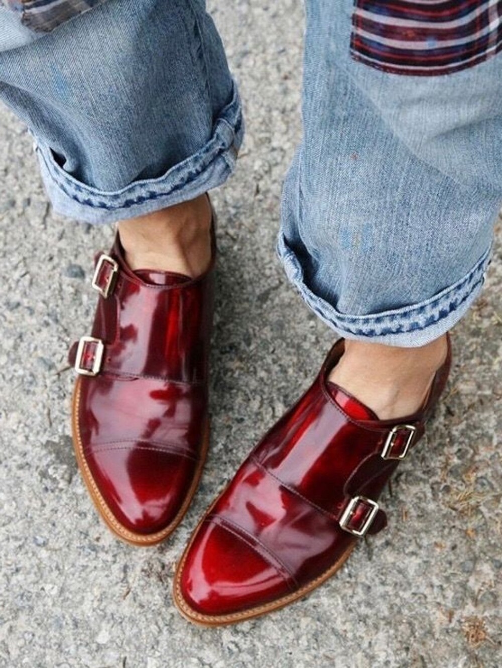 The Office of Angela Scott Mr. Colin Double-Monk Oxfords in Scarlett - Picture 7 of 9